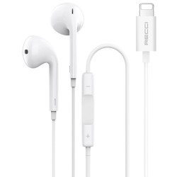 Recci REP-L28 - Ενσύρματα Handsfree Ακουστικά Lightning - White (6955482503751)