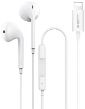 Recci REP-L28 - Ενσύρματα Handsfree Ακουστικά Lightning - White (6955482503751)