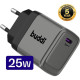Φορτιστής Buddi Power Fast Charger Γρήγορος Αντάπτορας με 1 x Type-C 25W 5 Έτη Εγγύηση - Grey (8719246476488)