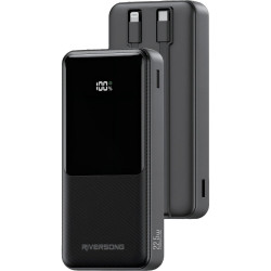 PowerBank Riversong Horizon 20 Pro 20.000 mAh με Θύρες 1 x Type-C / 1 x USB-A & Eνσωματωμένα Καλώδια 1 x Type-C / 1 x Lightning 22.5W - Black (PB137)