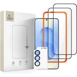 Tempered Glass Samsung Galaxy S26 Tech-Protect Easy Set+ με 2 x Full Face Αντιχαρακτικά Γυαλιά Προστασίας Οθόνης & 1 x για Φακό Κάμερας - Black (5906302390779)