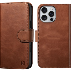 Θήκη iPhone 16 Pro Max iCarer Leather Detachable 2 in 1 Wallet Δερμάτινο Πορτοφόλι με RFID & MagSafe - Retro Brown (WMI16240722-SN)