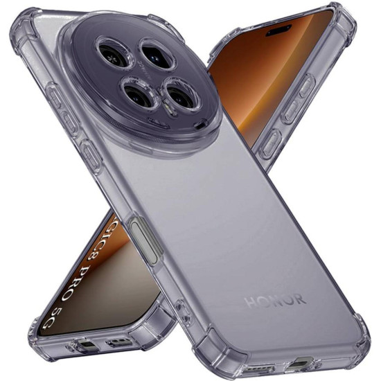 Θήκη Honor Magic8 Pro Techsuit Shockproof Clear Silicone Σιλικόνης - Smoke Black (5949419358942)