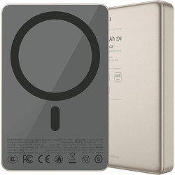 PowerBank Recci RPB-W36 με Πιστοποίηση CCC / CE & Ασύρματη Φόρτιση MagSafe 15W / 1 x Θύρα Type-C 20W 10.000mAh - Gold (6955482535448)