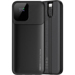 PowerBank Recci RPB-P67 με Πιστοποίηση CCC / CE & Θύρες 1 x Type-C / 2 x USB-A & Ενσωματωμένα Καλώδια 1 x Type-C / 1 x Lightning 22.5W 10.000mAh - Black (6955482534694)