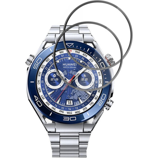 Hybrid Glass Huawei Watch Ultimate / Ultimate 2 Techsuit Nano Flex Full Face Αντιχαρακτικό Υβριδικό Γυαλί Προστασίας Οθόνης 2 Τεμάχια - Black (5949419361096)
