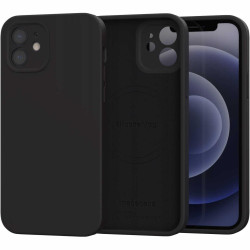 Θήκη iPhone 12 Spacecase Silicone Mag Case Σιλικόνης με MagSafe - Black (5905719138653)