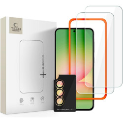 Tempered Glass Samsung Galaxy A57 Tech-Protect Easy Set+ με 2 x Αντιχαρακτικά Γυαλιά Προστασίας Οθόνης & 1 x για Φακό Κάμερας - Clear / Black (5906302390946)