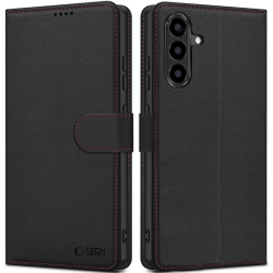 Θήκη Samsung Galaxy A57 Tech-Protect Wallet Galaxy Πορτοφόλι από Οικολογικό Δέρμα - Black / Red (5906302392186)