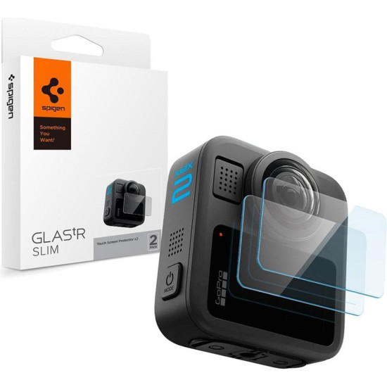 Tempered Glass GoPro Max2 Spigen GLAS.tR Slim Αντιχαρακτικό Γυαλί Προστασίας Οθόνης Αφής 2 Τεμάχια - Clear (AGL11230)