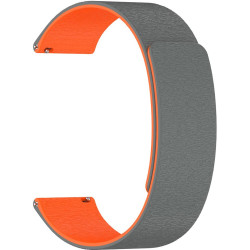 Λουράκι Smartwatch 22mm Techsuit Watchband W074 Μαγνητικό Σιλικόνης - Grey / Orange (5949419283824)