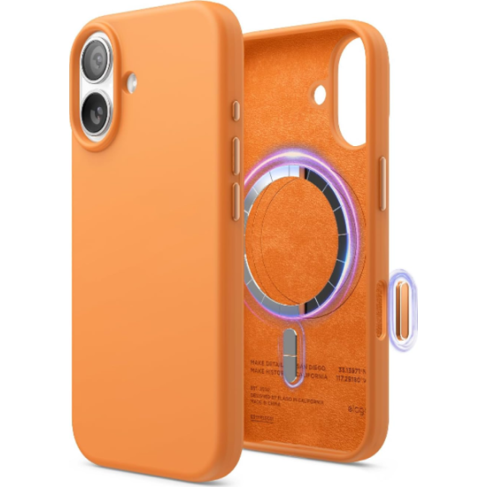 Θήκη iPhone 17 Elago Magnetic Silicone Case Premium Σιλικόνης με MagSafe - Orange (ES17MSSC61-OR)