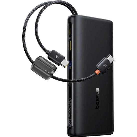 PowerBank Baseus EnerFill FC41 για Laptop με Θύρες 1 x Type-C / 1 x USB-A & Ενσωματωμένα Καλώδια 2 x Type-C 100W 20.000mAh - Cosmic Black (E0028N03)