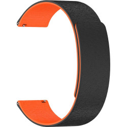 Λουράκι Smartwatch 22mm Techsuit Watchband W074 Μαγνητικό Σιλικόνης - Black / Orange (5949419283817)