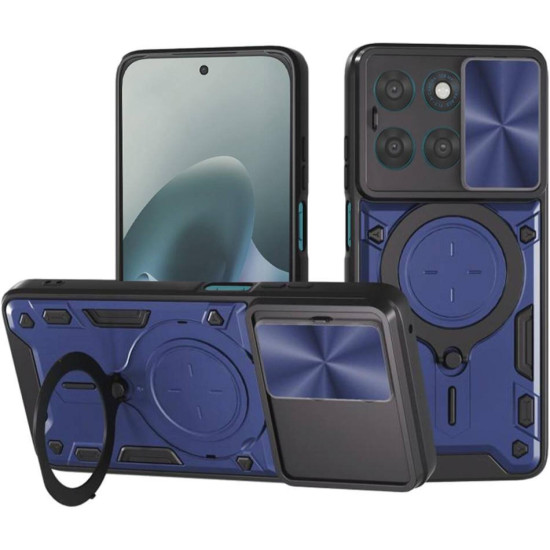 Θήκη Motorola Moto G77 / G67 Techsuit CamGuard Pro με Κάλυμμα για την Κάμερα & Μεταλλικό KickStand - Blue (5949419361256)