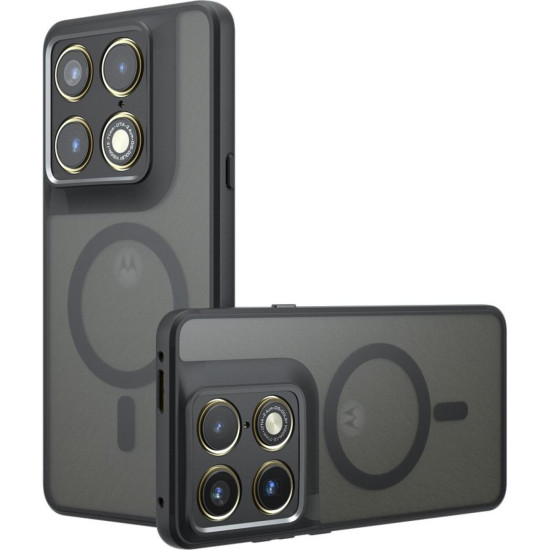Θήκη Motorola Signature Techsuit PureFrost Σκληρή Ημιδιάφανη με MagSafe - Frosted Black (5949419357327)