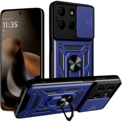 Θήκη Motorola Moto G77 / G67 Techsuit CamShield Ανθεκτική με Κάλυμμα για την Κάμερα & Μεταλλικό Ring Holder - Blue (5949419361300)