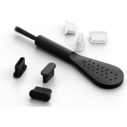 Κάλυμμα Θύρας Type-C Mobile Origin CL1 Dust Plug 6 Τεμάχια από Σιλικόνη & 1 x Bουρτσάκι Καθαρισμού - Black / Clear (MO-CL1-BLK-CLR)