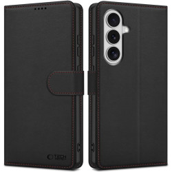 Θήκη Samsung Galaxy S26 Tech-Protect Wallet Galaxy Πορτοφόλι από Οικολογικό Δέρμα - Black / Red (5906302390403)