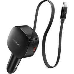 Φορτιστής Αυτοκινήτου Spigen EV603BT με Θύρες 1 x USB-A / 1 x Type-C & Πτυσσόμενο Καλώδιο 1 x Type-C 60W - Black (ACP10515)