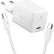 Φορτιστής Spigen EE451EU GaN Pro Γρήγορος Τοίχου / Αντάπτορας με 1 x Θύρα Type-C 45W & Καλώδιο Type-C 100W - White (ACH09473)