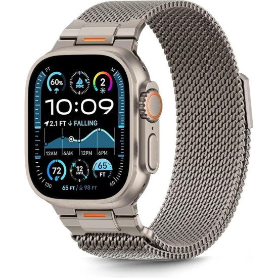Λουράκι Apple Watch Ultra/SE/11/10/9/8/7/6/5/4 (49/46/45/44mm) Tech-Protect Milano Vanguard Μεταλλικό Μαγνητικό - Titanium (5906302339853)