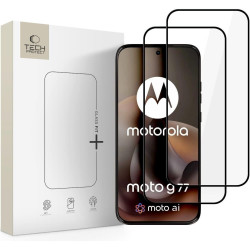 Tempered Glass Motorola Moto G87 / G77 / G67 Tech-Protect Glass Fit+ Full Face Αντιχαρακτικό Γυαλί Προστασίας Οθόνης 2 Τεμάχια - Black (5906302323241)