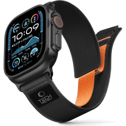Λουράκι Apple Watch Ultra/SE/11/10/9/8/7/6/5/4 (49/46/45/44mm) Tech-Protect Nylon Elite Υφασμάτινο - Black / Orange (5906302339945)