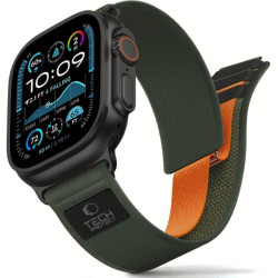 Λουράκι Apple Watch Ultra/SE/11/10/9/8/7/6/5/4 (49/46/45/44mm) Tech-Protect Nylon Elite Υφασμάτινο - Green / Orange (5906302339969)