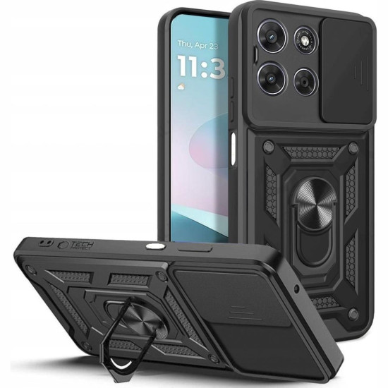 Θήκη Motorola Moto G67 Power / G57 Power Tech-Protect Camshield Pro Ανθεκτική με Κάλυμμα για την Κάμερα & Ring Holder - Black (5906302323203)