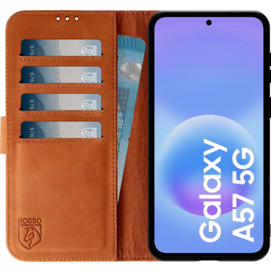Θήκη Samsung Galaxy A57 Rosso Deluxe Δερμάτινο Πορτοφόλι - Brown (8719246558290)