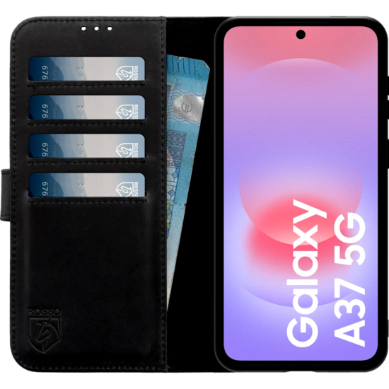 Θήκη Samsung Galaxy A37 Rosso Deluxe Δερμάτινο Πορτοφόλι - Black (8719246558405)
