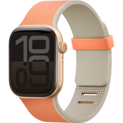 Λουράκι Apple Watch Ultra/SE/11/10/9/8/7/6/5/4 (49/46/45/44mm) Uniq Revix IV Αναστρέψιμο Μαγνητικό από Premium Σιλικόνη - Coral Quartz / Beige (UNIQ-49MM-REV4CRLQBEG)