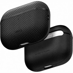 Θήκη AirPods Pro 3rd Gen Uniq Keva Prime Σκληρή από Aramid Fiber - Carbon Black (UNIQ-AIRPODSPRO3-KEVPCBLK)