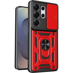 Θήκη Samsung Galaxy S26 Ultra Bodycell Armor Slide Ανθεκτική με Κάλυμμα για την Κάμερα & Μεταλλικό Ring Holder - Red (5206015086274)