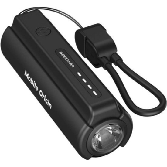 PowerBank Mobile Origin PB7 5.000mAh με 1 x Θύρα Type-C 12W / Καλώδιο Type-C & Φακός - Black (MO-CPFC-PB7)