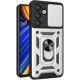 Θήκη Samsung Galaxy S26 Bodycell Armor Slide Ανθεκτική με Κάλυμμα για την Κάμερα & Μεταλλικό Ring Holder - Silver (5206015086229)