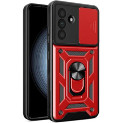Θήκη Samsung Galaxy S26 Plus Bodycell Armor Slide Ανθεκτική με Κάλυμμα για την Κάμερα & Μεταλλικό Ring Holder - Red (5206015086243)