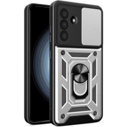Θήκη Samsung Galaxy A37 Bodycell Armor Slide Ανθεκτική με Κάλυμμα για την Κάμερα & Μεταλλικό Ring Holder - Silver (5206015085956)