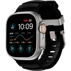 Λουράκι Apple Watch Ultra/SE/11/10/9/8/7/6/5/4 (49/46/45/44mm) Nomad Rocky Point Band Special Edition Αδιάβροχο FKM & Τιτάνιο - Carbon Black / Natural Titanium (NM009889858)