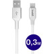 Καλώδιο USB-A Buddi Flex Φόρτισης & Μεταφοράς Δεδομένων σε Type-C 30cm 12W 5 Έτη Εγγύηση - White (8719246560279)