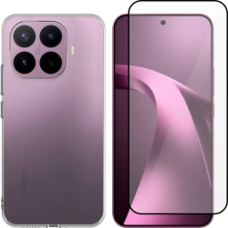 Θήκη & Tempered Glass Xiaomi 17T Pro Vivid Set TPU Case Σετ Διάφανη Σιλικόνης & Full Face Αντιχαρακτικό Γυαλί Προστασίας Οθόνης - Transparent / Black (VIVGGS000072)