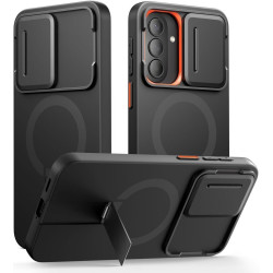 Θήκη Samsung Galaxy A57 Tech-Protect Kevlar Aura με MagSafe / KickStand & Κάλυμμα για την Κάμερα - Black / Orange (5906302340163)