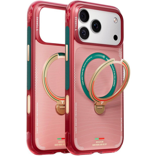 Θήκη iPhone 17 Pro Max Torras Ostand Q3 Air Ημιδιάφανη Ανθεκτική με MagSafe & KickStand - Wave of Passion (6970592333821)
