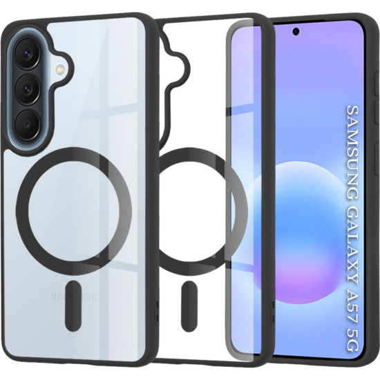 Θήκη Samsung Galaxy A57 Techsuit MagSafe Pro Σκληρή Διάφανη με MagSafe - Black (5949419367005)