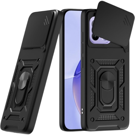 Θήκη Realme 16 Pro Techsuit CamShield Ανθεκτική με Κάλυμμα για την Κάμερα & Μεταλλικό Ring Holder - Black (5949419361751)
