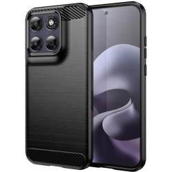 Θήκη Motorola Moto G77 / G67 Techsuit Carbon Silicone Σιλικόνης - Black (5949419360877)
