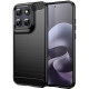 Θήκη Motorola Moto G77 / G67 Techsuit Carbon Silicone Σιλικόνης - Black (5949419360877)