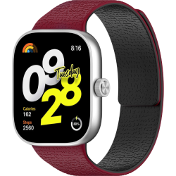 Λουράκι Xiaomi Smart Band 9 Pro / 8 Pro / Redmi Watch 6 / 5 / 4 Techsuit Watchband W016 Μαγνητικό Σιλικόνης - Wine Red / Black (5949419340954)
