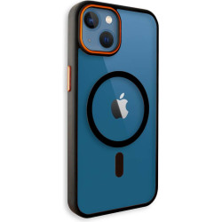 Θήκη iPhone 14 Bodycell DualTone Hybrid Case Διάφανη Σκληρή με MagSafe & TPU Bumper - Black (5206015086427)